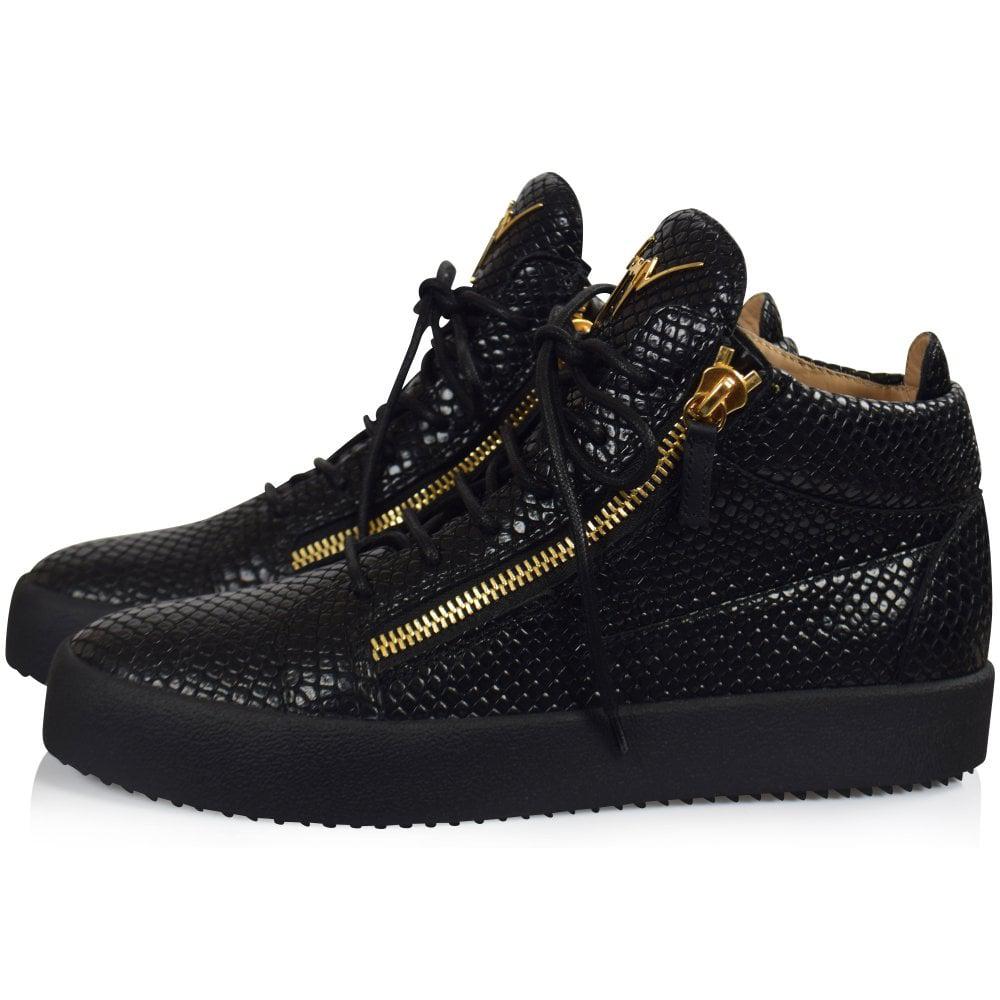 black croc trainers