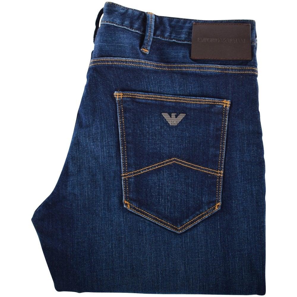 Emporio Armani Denim Dark Wash J06 Slim Fit Jeans in Blue Denim (Blue) for  Men - Lyst