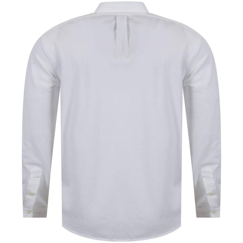 ralph lauren knit oxford shirt white