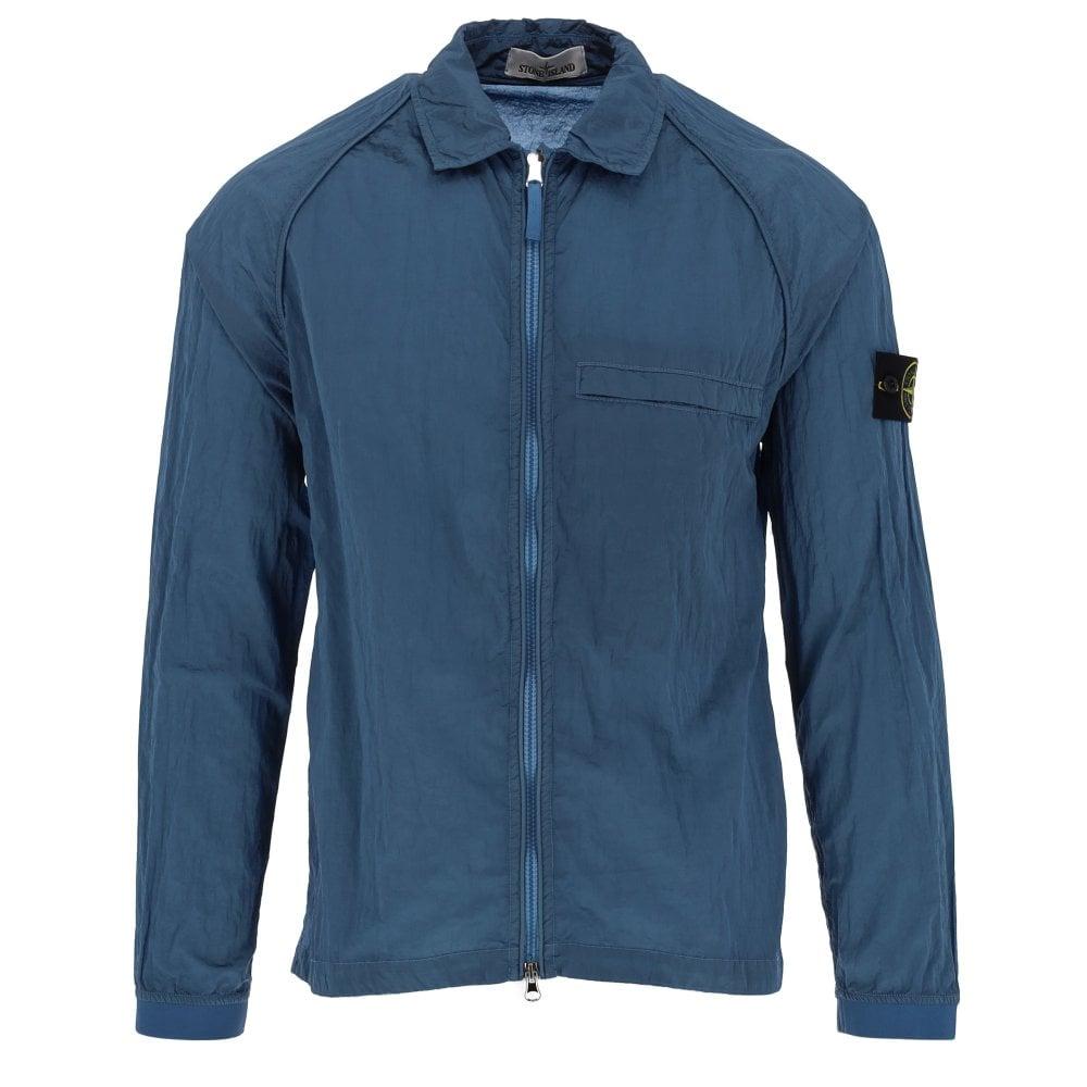 Stone Island Blue Nylon Metal Econyl Packable Overshirt for Men | Lyst
