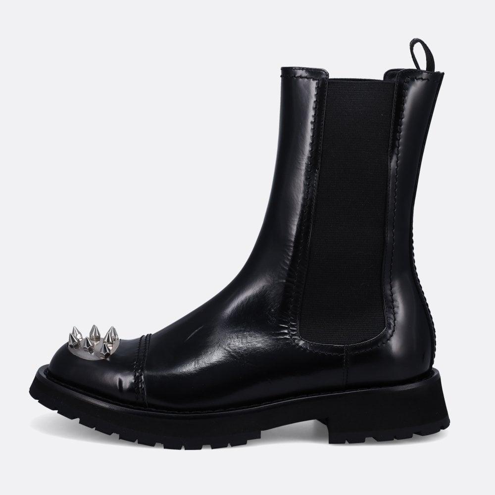 Alexander McQueen Black Spiked Low Boots for Men | Lyst