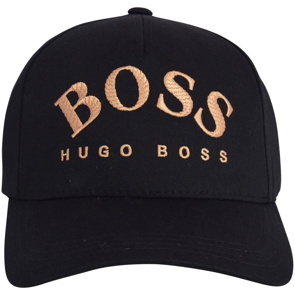 BOSS Athleisure Cotton Black/gold Embroidered Baseball Cap for Men - Lyst