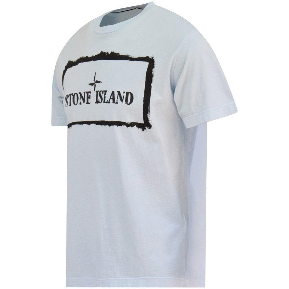 sky blue stone island t shirt