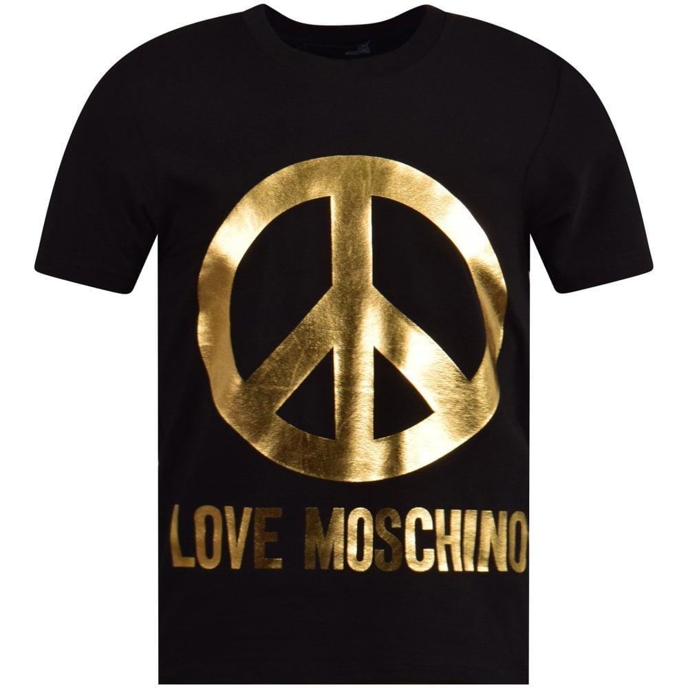 moschino t shirt black and gold