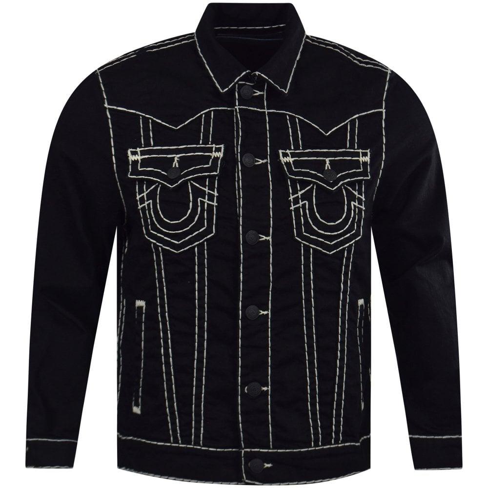 true religion black jean jacket