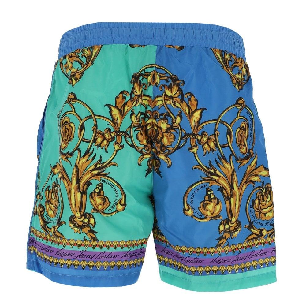 Versace Jeans Couture Blue & Gold Garland Sun Print Swim Shorts for Men |  Lyst