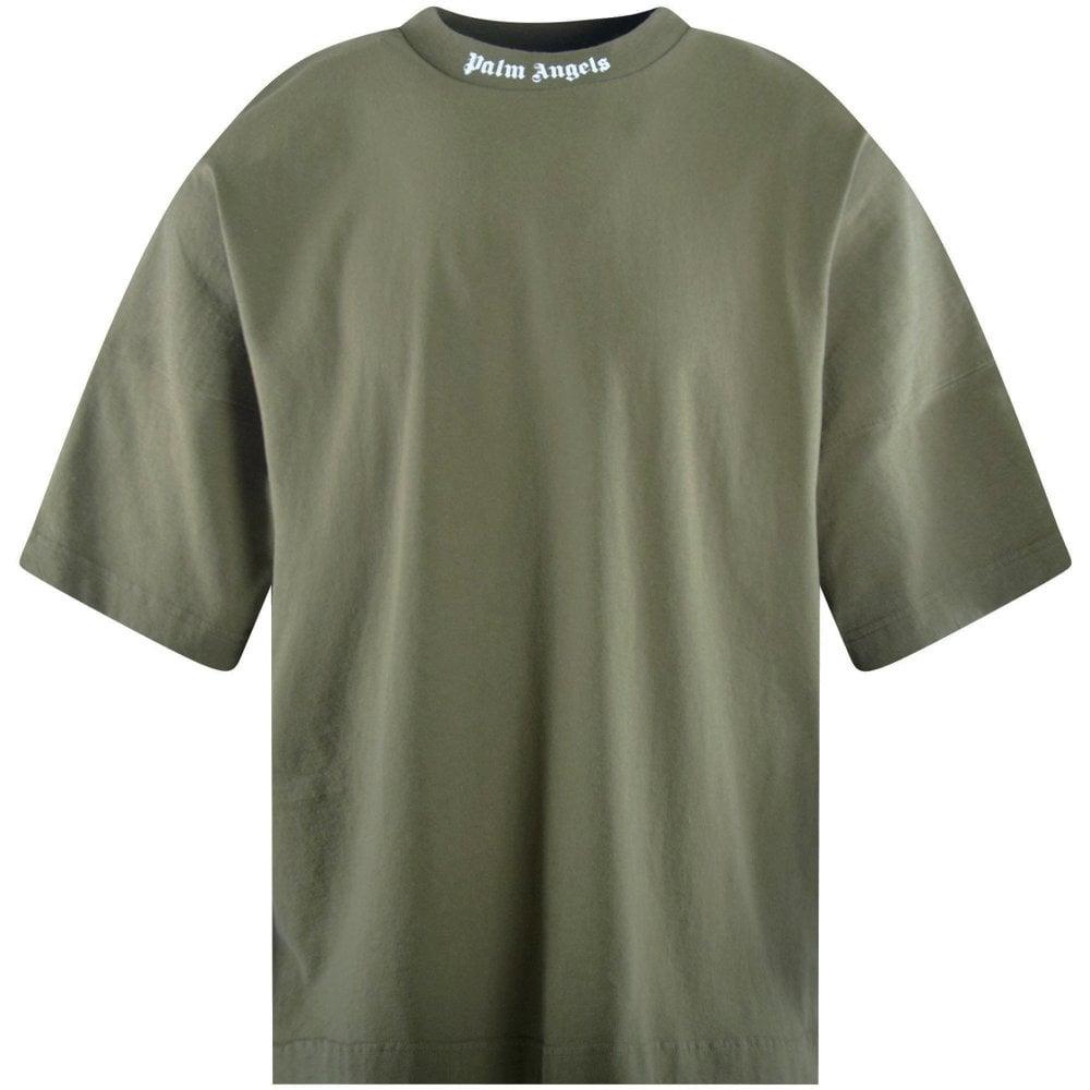 Palm Angels Military Green Oversized Print T-shirt for Men | Lyst