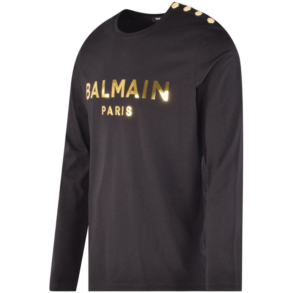 Balmain Cotton Black \u0026 Gold Button 