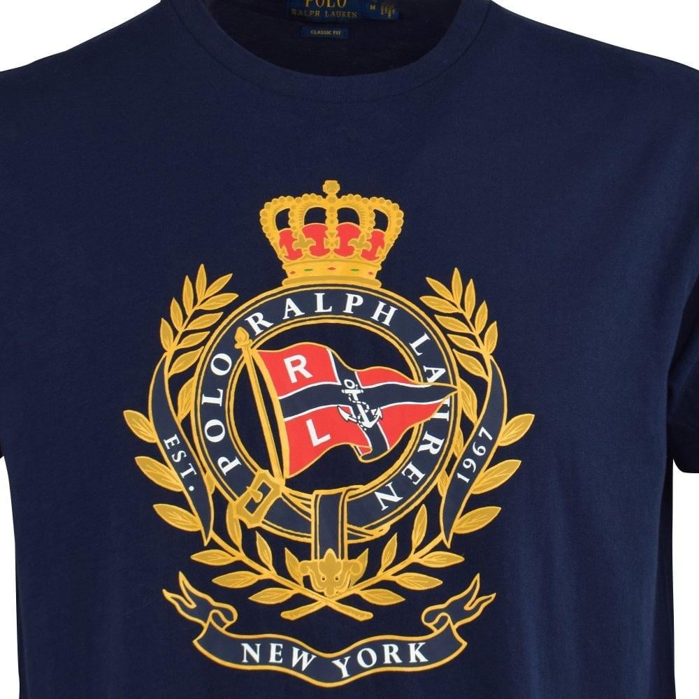 Polo Ralph Lauren Navy Crest Logo T-shirt in Blue for Men | Lyst