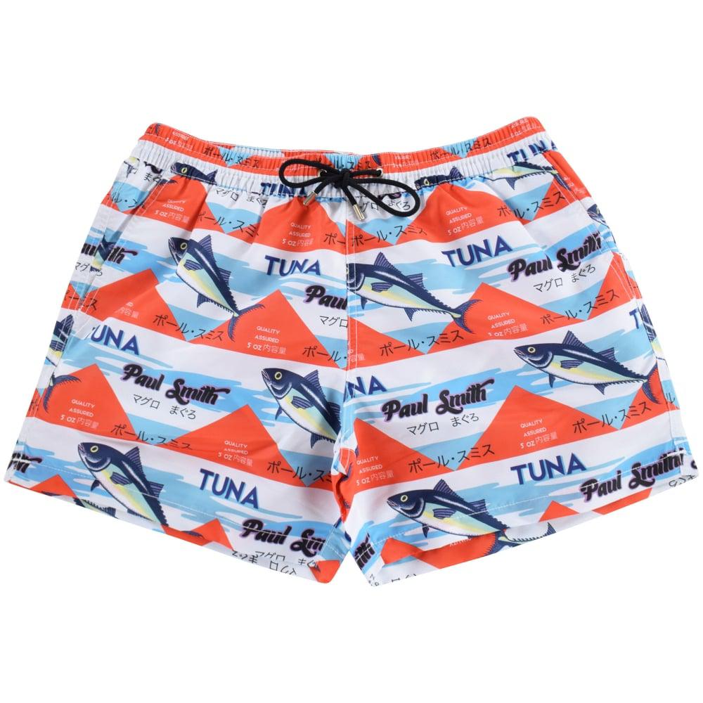 PS by Paul Smith Synthetic Blue 'tuna' Print Swim Shorts for Men - Lyst