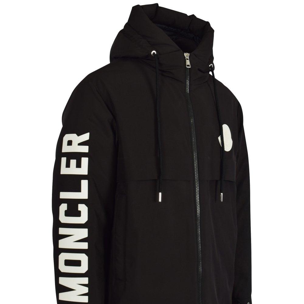 Moncler Black Charnier Logo Parka Jacket for Men | Lyst