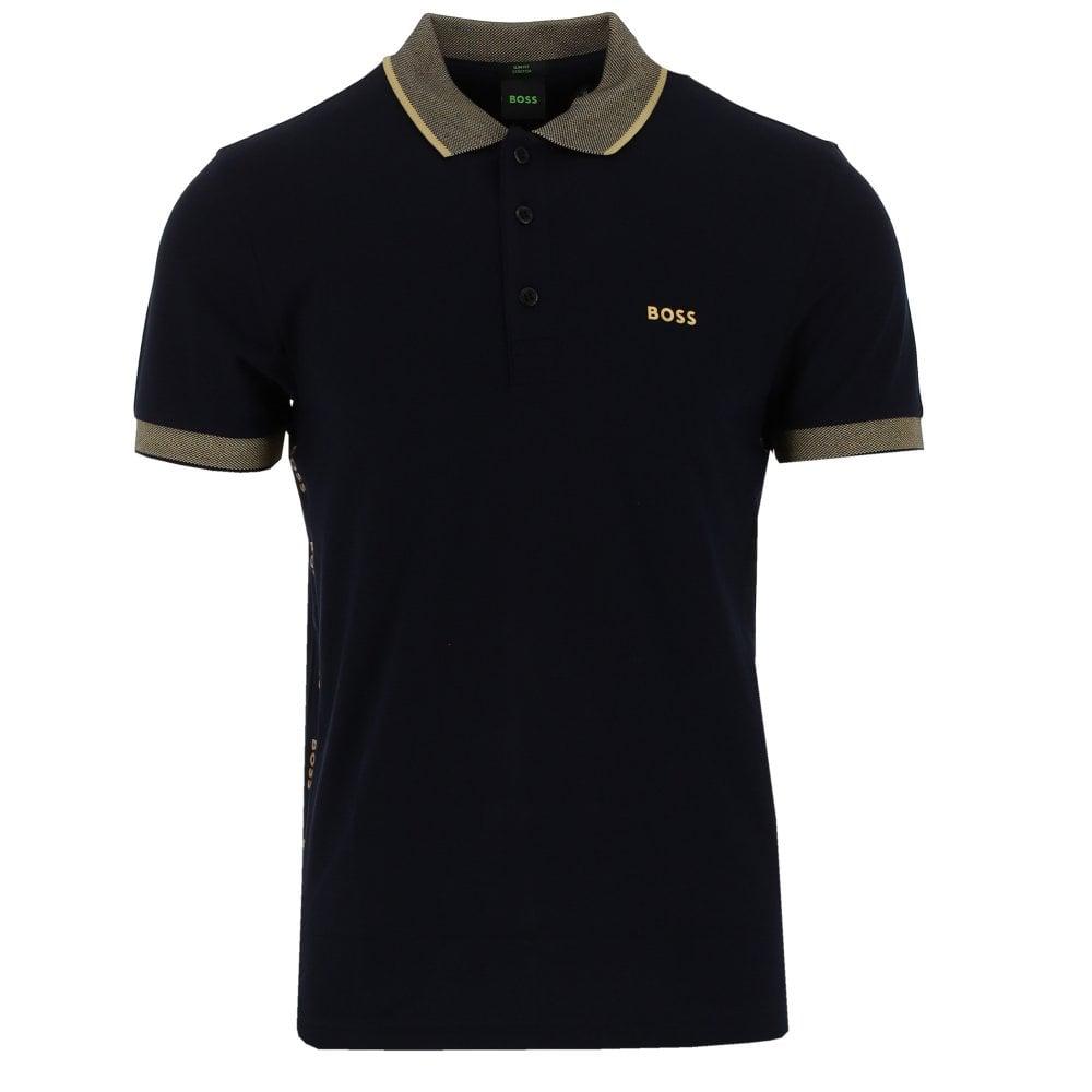 BOSS by HUGO BOSS Cotton & Gold Paule Polo Shirt in Dark Blue (Blue) for  Men | Lyst