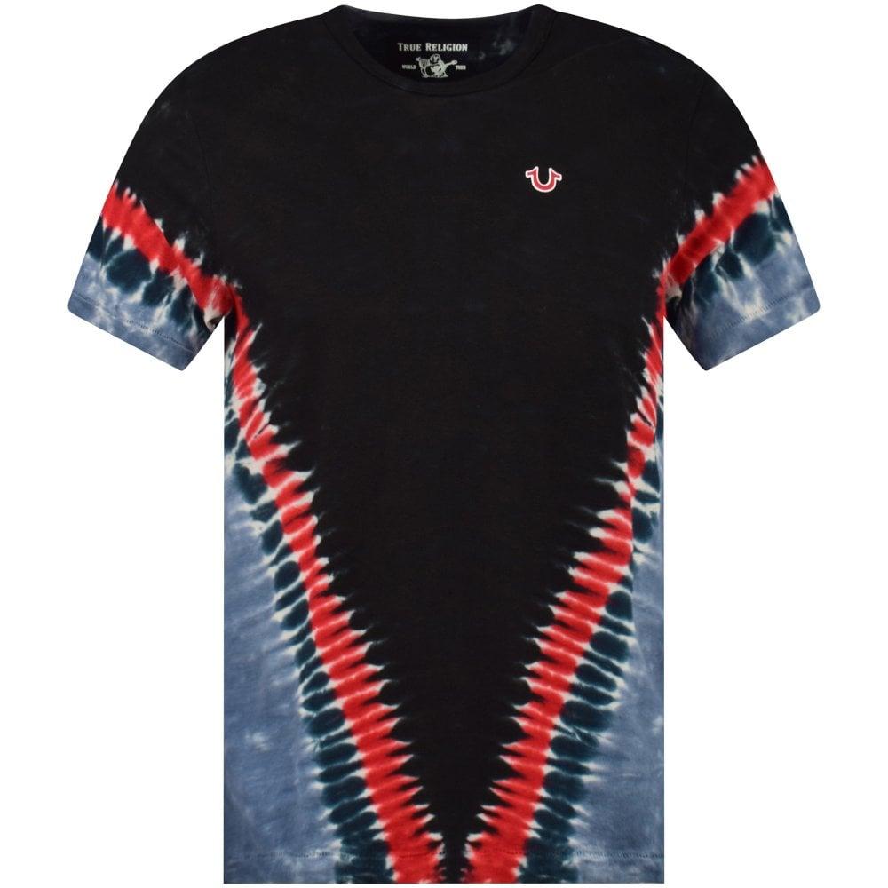 true religion black and red t shirt