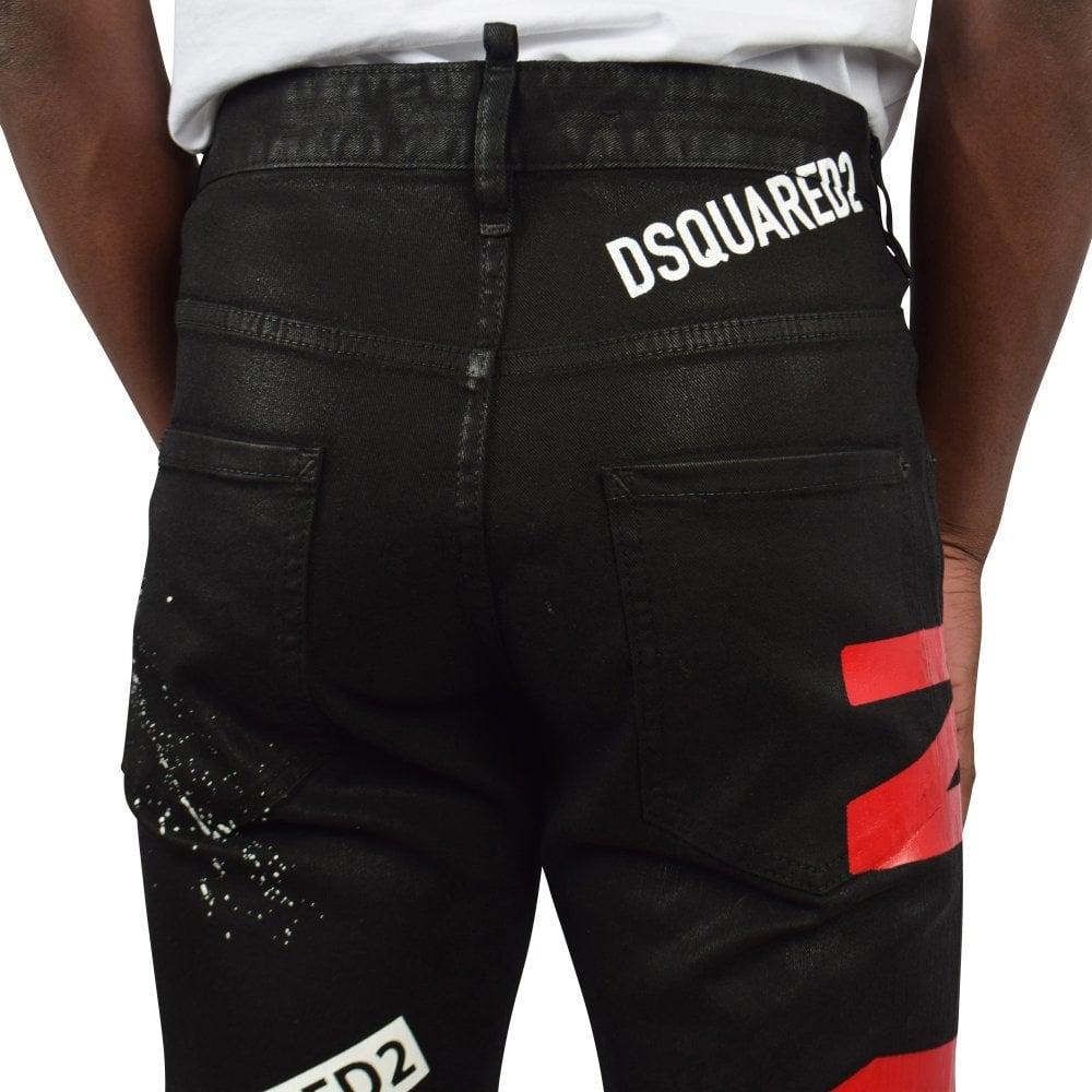 DSquared² Denim Icon Black Waxed Skater Jeans for Men | Lyst