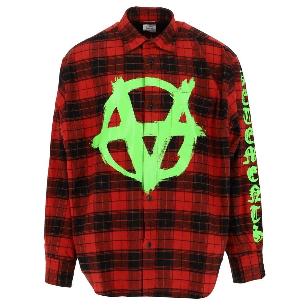 Vetements Red/green Anarchy Check Shirt for Men | Lyst UK