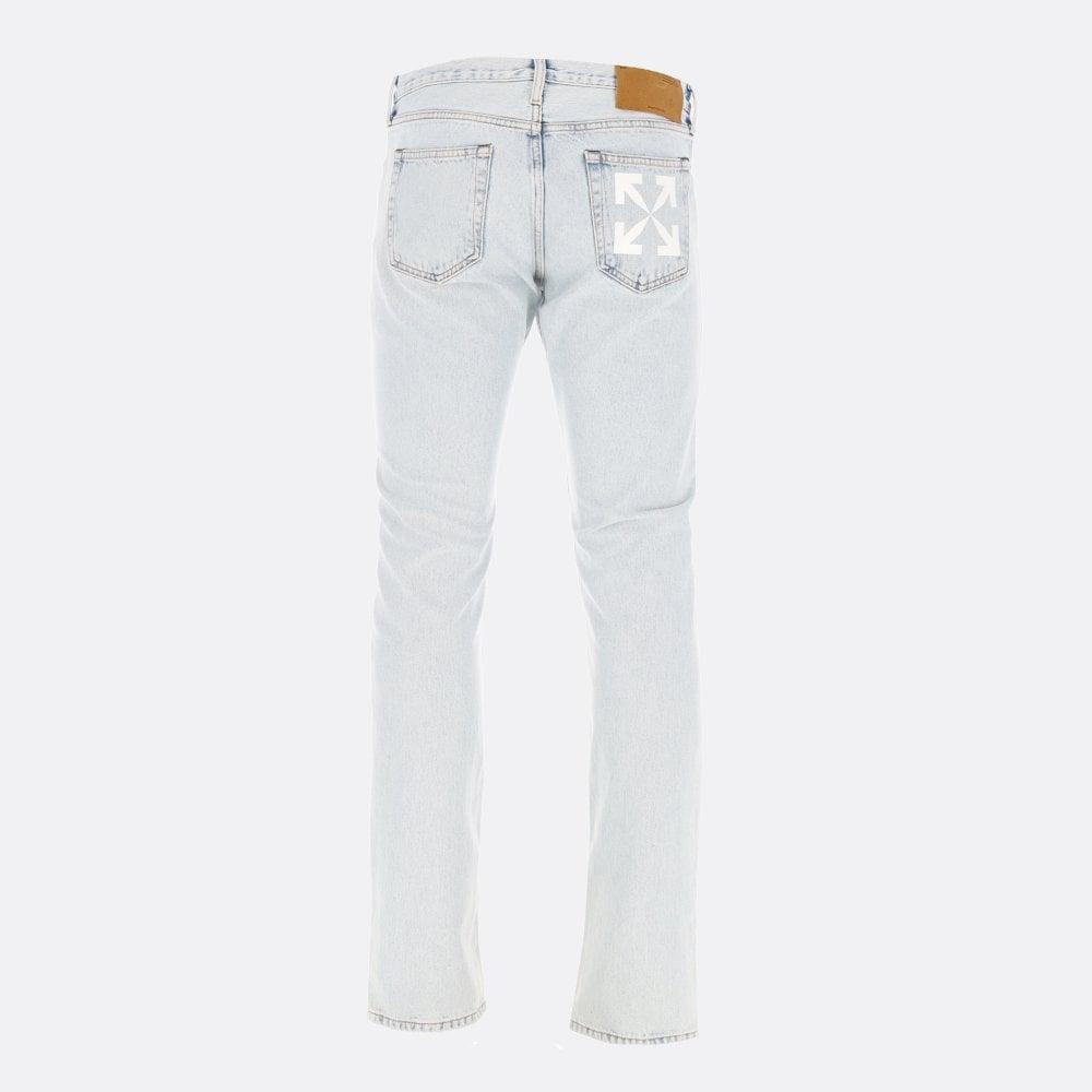 Off-White c/o Virgil Abloh Arrow Denim Jeans in White for Men | Lyst