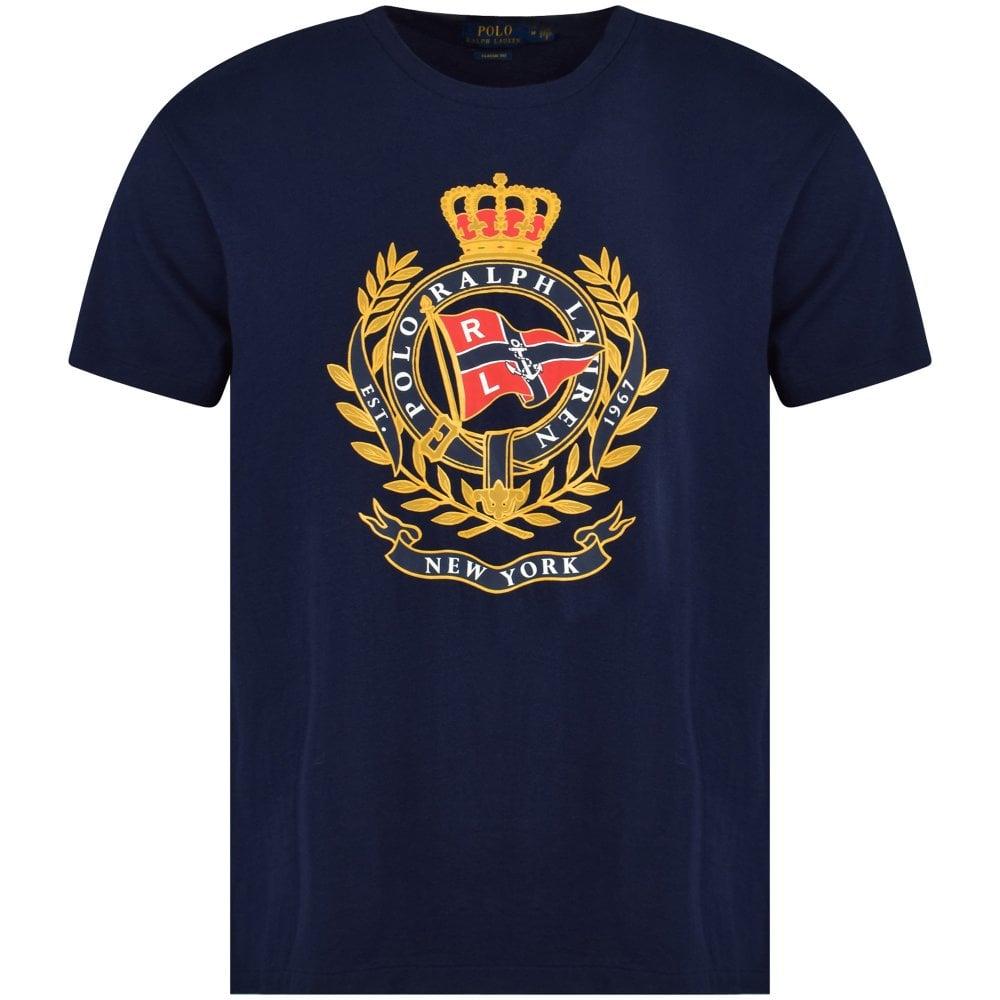 Polo Ralph Lauren Cotton Navy Crest Logo T-shirt in Blue for Men - Lyst