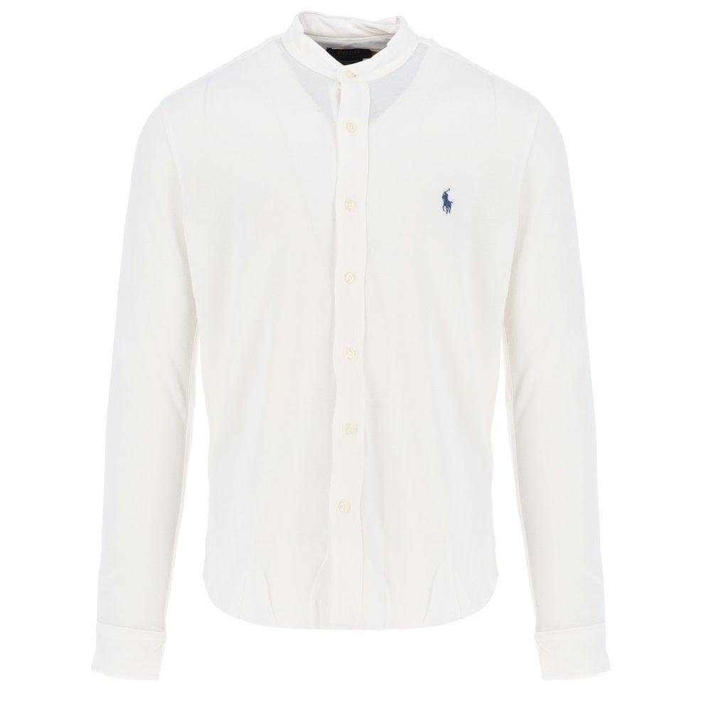 Polo Ralph Lauren Grandad Collar Shirt in White for Men | Lyst