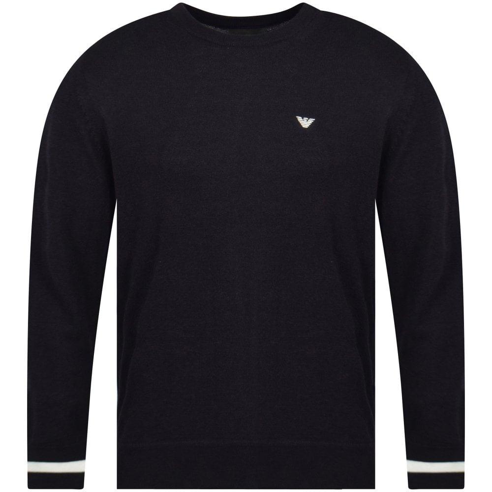 Emporio Armani Wool Navy Milano Knit Jumper in Blue for Men - Lyst