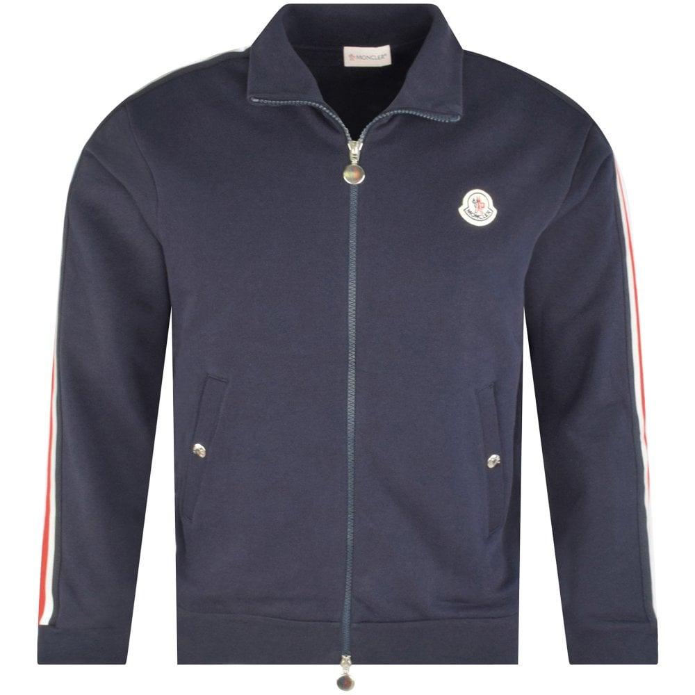 Moncler Cotton Navy/red/reflective Stripe Track Jacket in Blue for Men |  Lyst