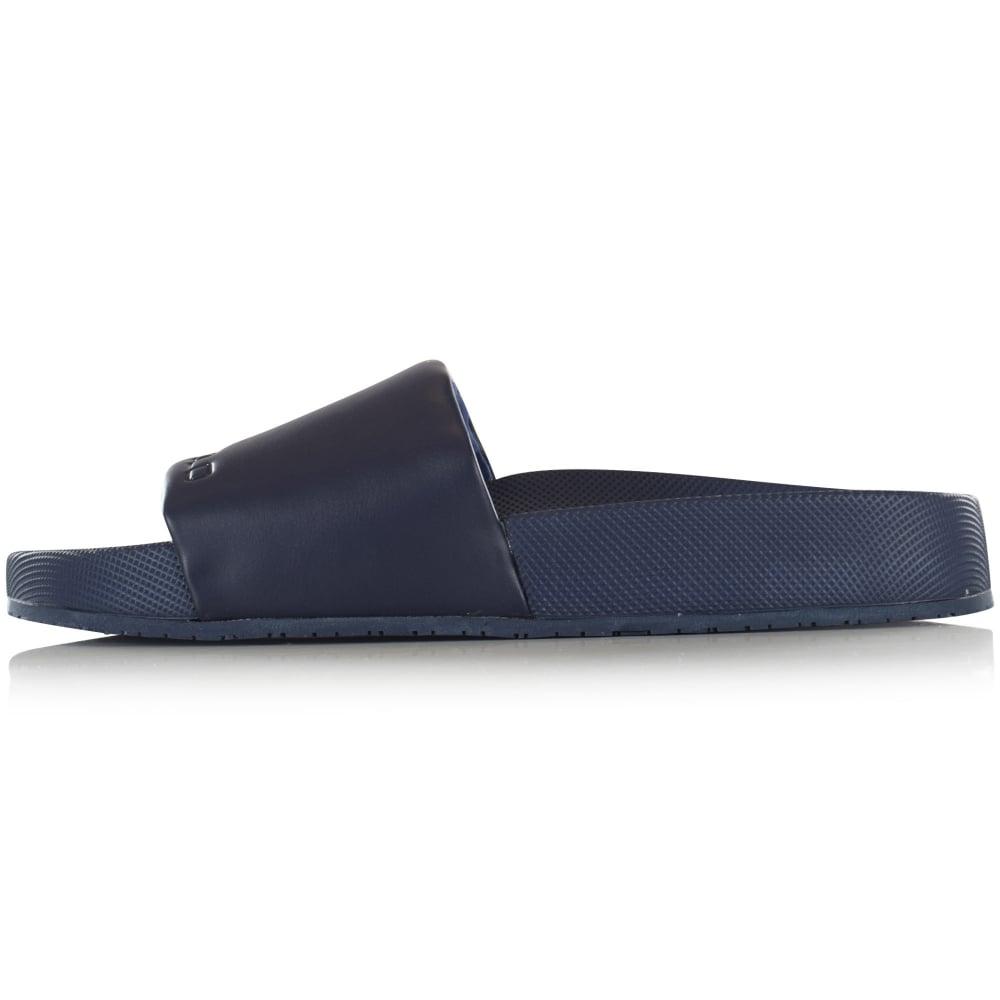 navy ralph lauren sliders