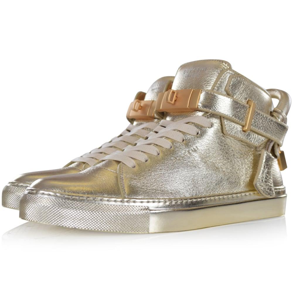 buscemi gold sneakers
