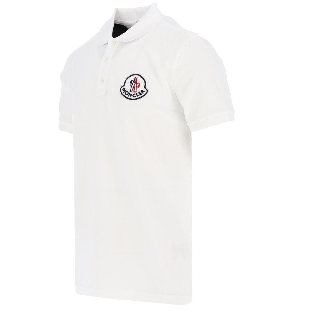 Moncler Cotton Macro Logo Polo in White 