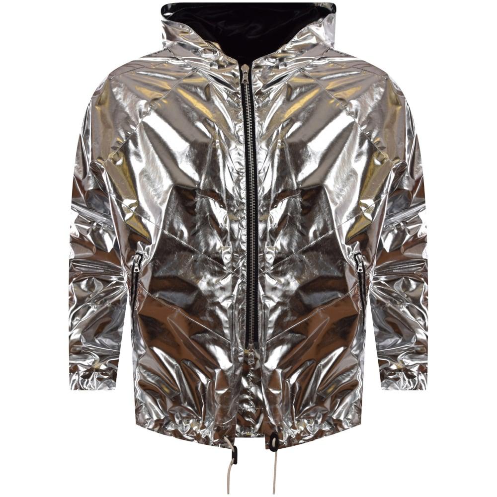 Represent Silver Zip Rain Coat in Metallic for Men - Lyst