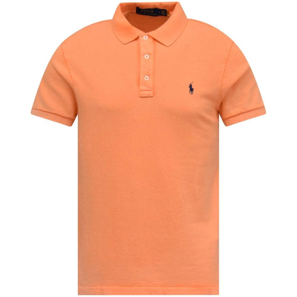 Cotton Neon Peach Polo Shirt ...