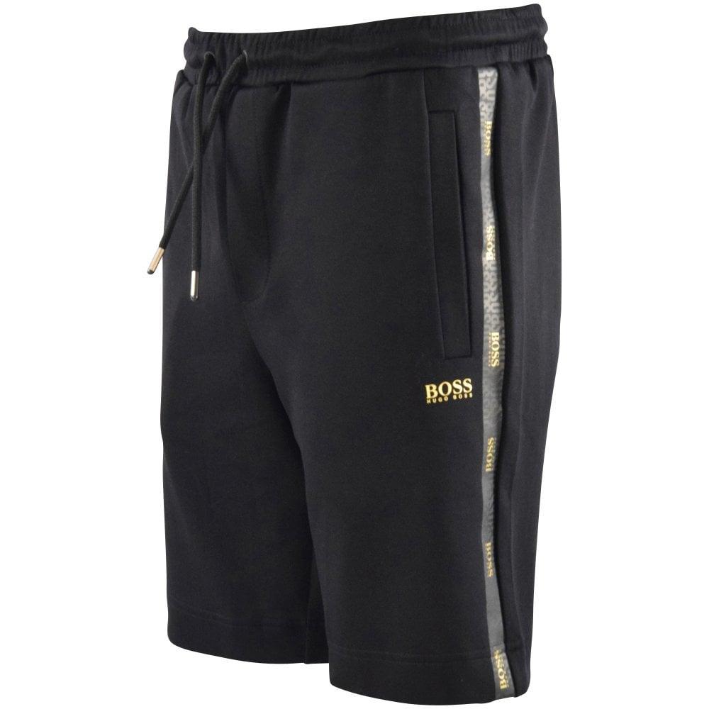 BOSS by HUGO BOSS Black & Gold Headlo Jogger Shorts for Men | Lyst