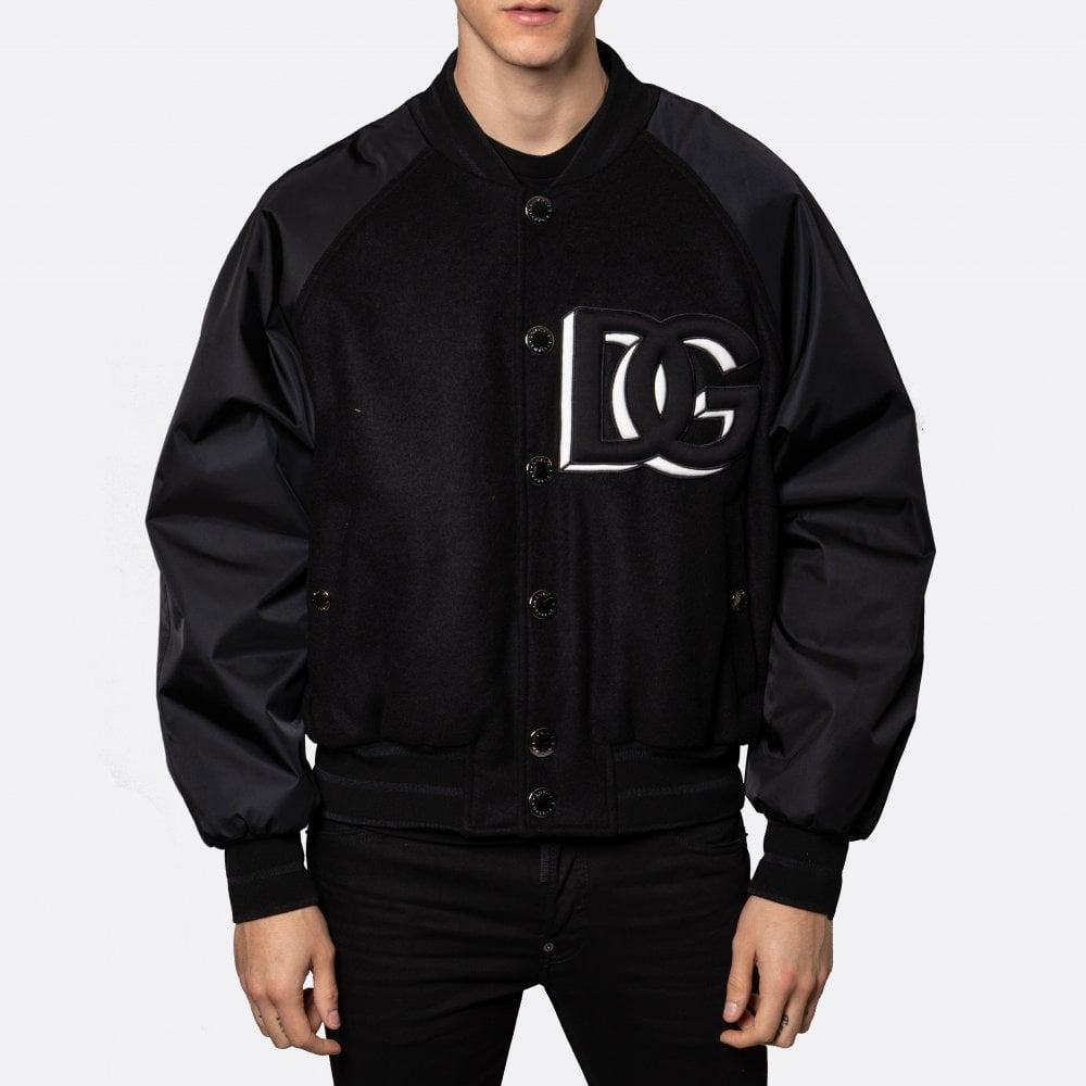 Dolce & Gabbana & White Dg Varsity Bomber Jacket in Black for Men Lyst