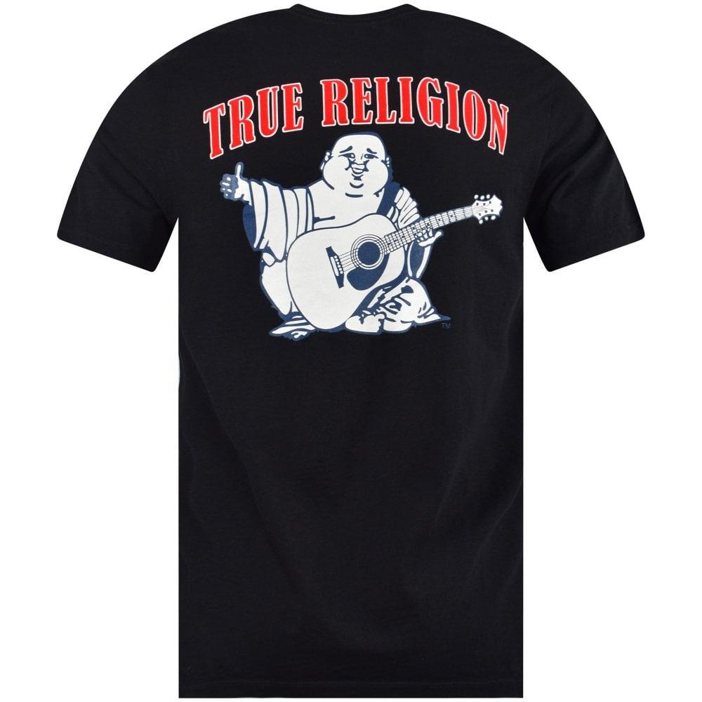 True Religion Black Felt Buddha Logo T-shirt for Men - Lyst