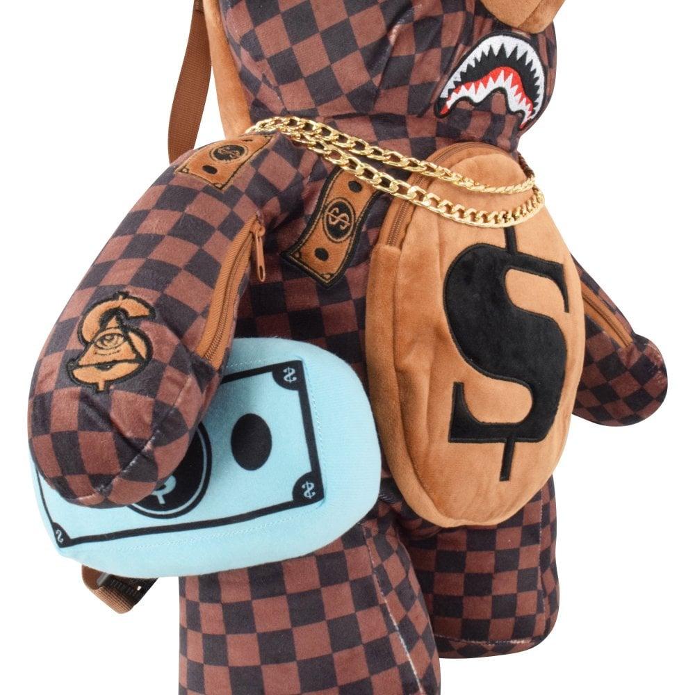 Shop SPRAYGROUND Teddy Bear Checked Backpack 910B4409NSZ brown