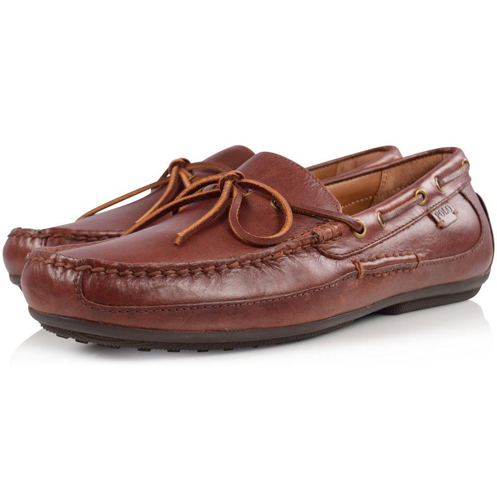 Polo Ralph Lauren Brown Leather Boat Shoes for Men Lyst