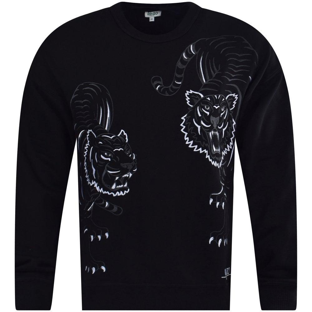 KENZO Black Double Tiger Sweatshirt for Men | Lyst