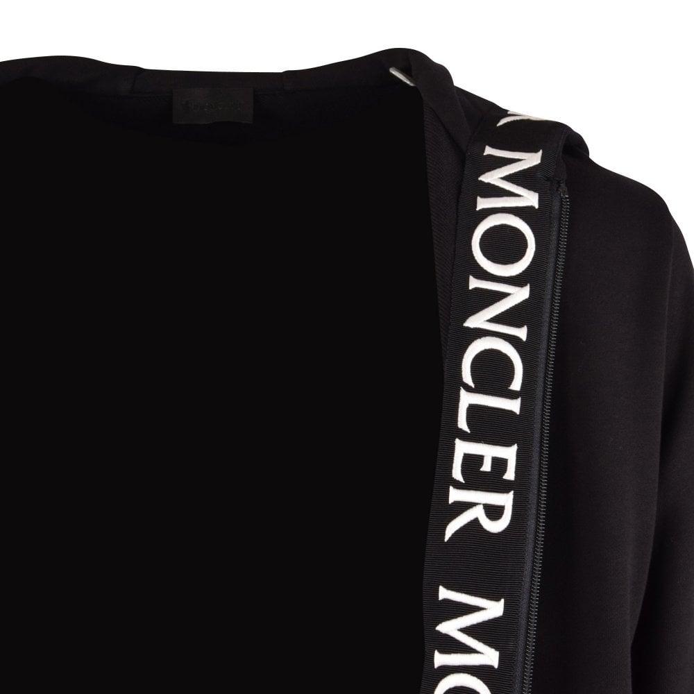 Moncler Rubber Black Embroidered Logo Trim Hoodie for Men | Lyst