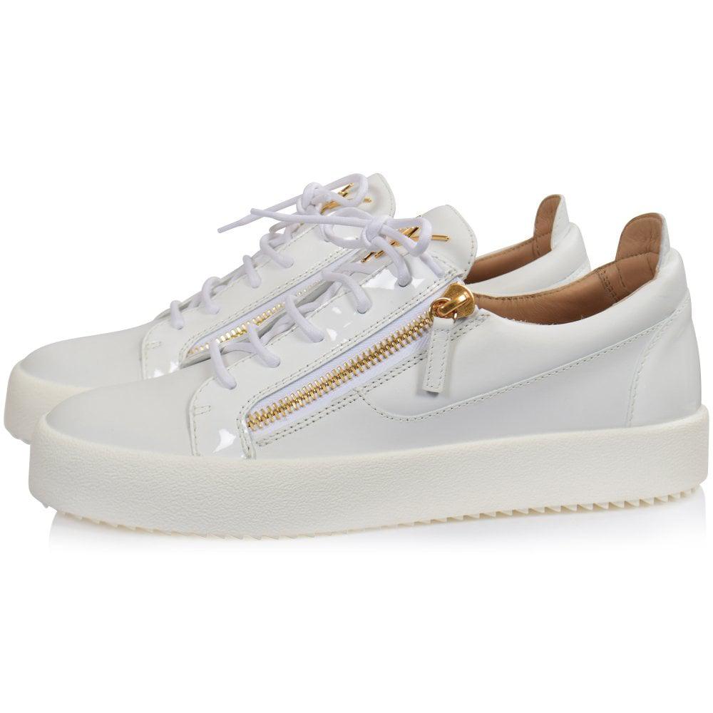 Giuseppe Zanotti Leather White Frankie Low-top Trainer for Men - Lyst