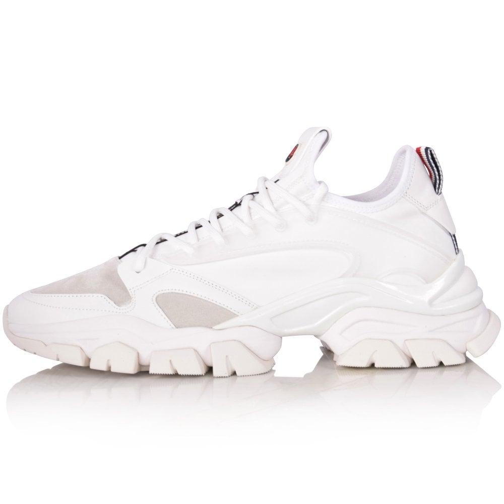Moncler Leather White Trevor Trainers for Men | Lyst