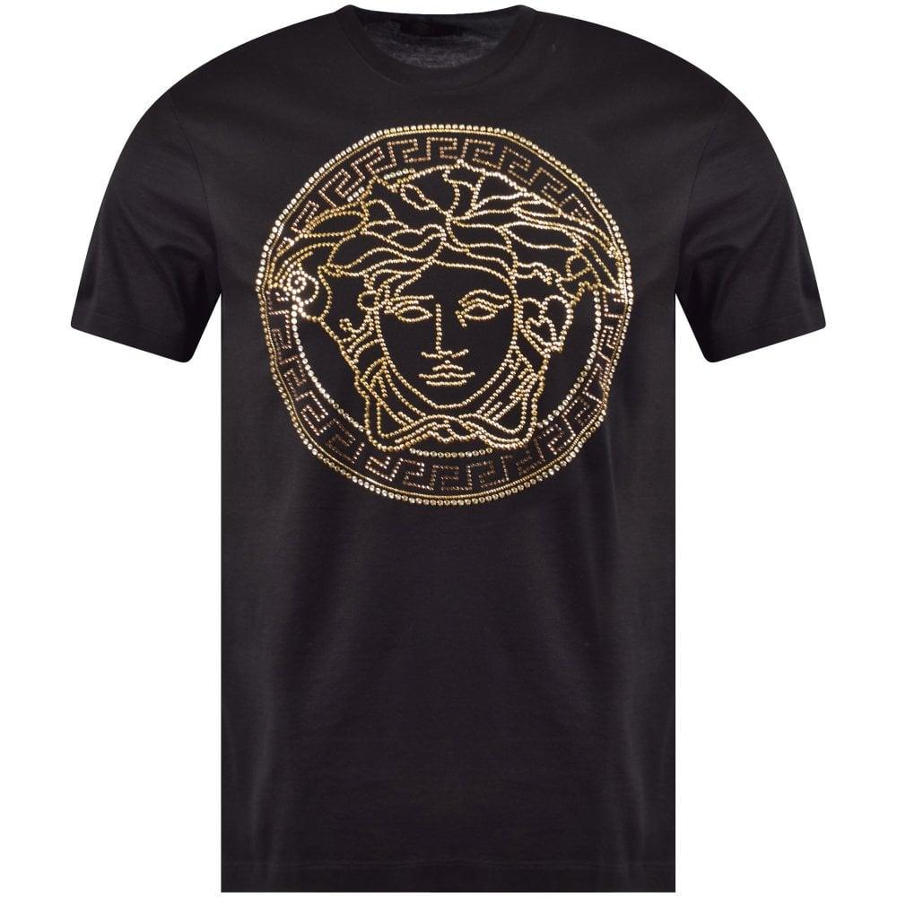 Versace Medusa Crystal-embellished T-shirt in Black for Men | Lyst