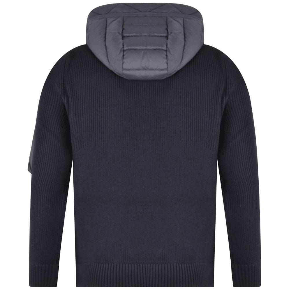 Moncler Wool Navy Padded Tricot Cardigan in Blue for Men - Lyst