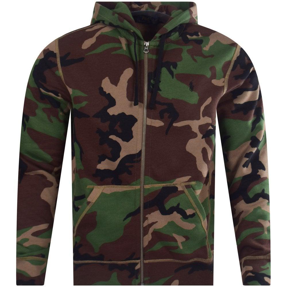 Polo Ralph Lauren Cotton Khaki Camo Hoodie in Green for Men - Lyst