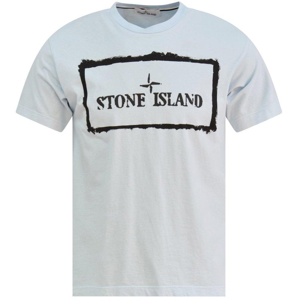 sky blue stone island t shirt