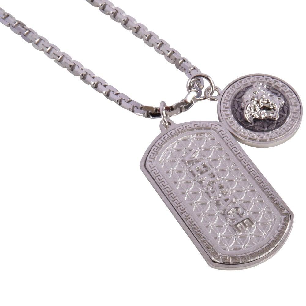 Versace Silver Medusa Necklace With Tag in Metallic for Men | Lyst
