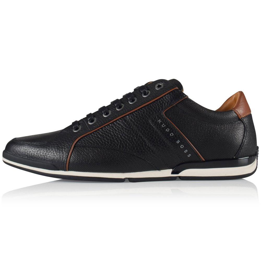 BOSS by Hugo Boss Casual Black/brown Leather Saturn Lowp Trainers for