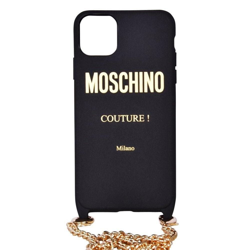 Moschino Synthetic Black Gold Gold Chain Iphone 11 Pro Case In Metallic For Men Lyst