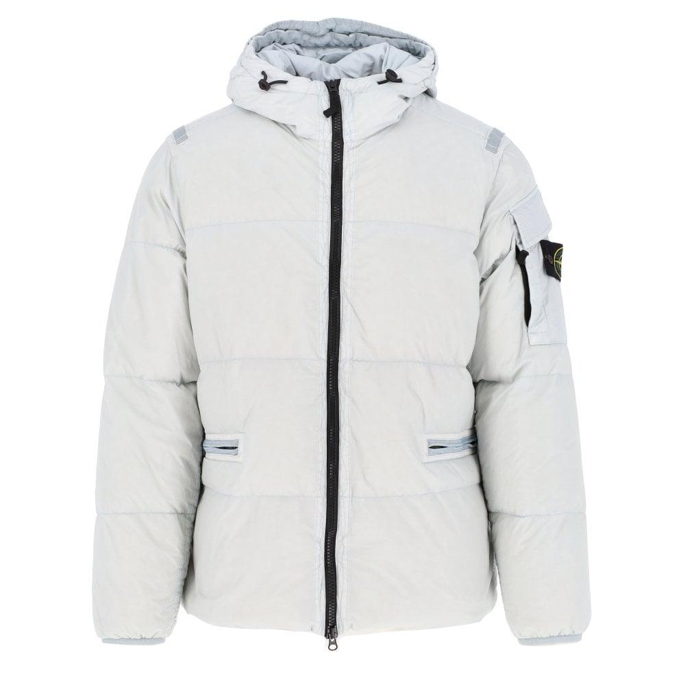 Stone Island Crinkle Reps Gd Hooded Down Jacket in Gray for Men | Lyst