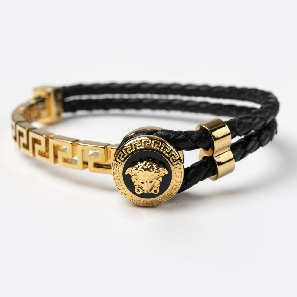 as de begeleiding leeg Versace Black & Gold Bracelet for Men | Lyst