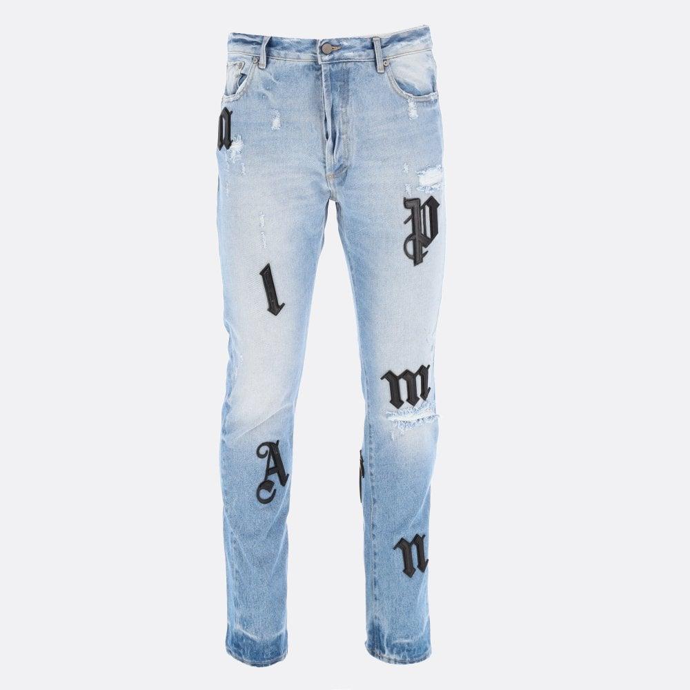 Palm Angels Patch Work Denim Jeans in Blue for Men | Lyst Canada