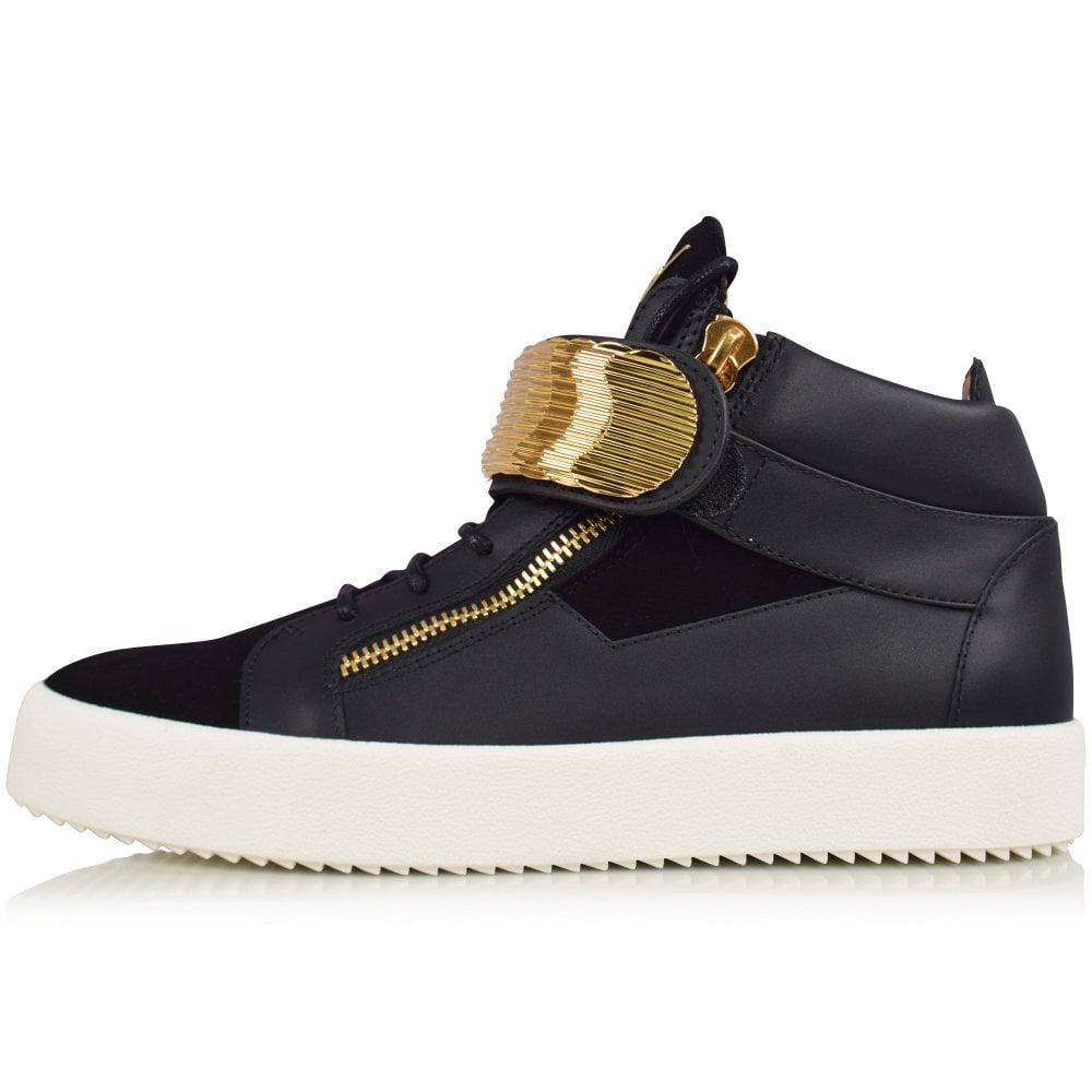 giuseppe zanotti leather may mid top trainers