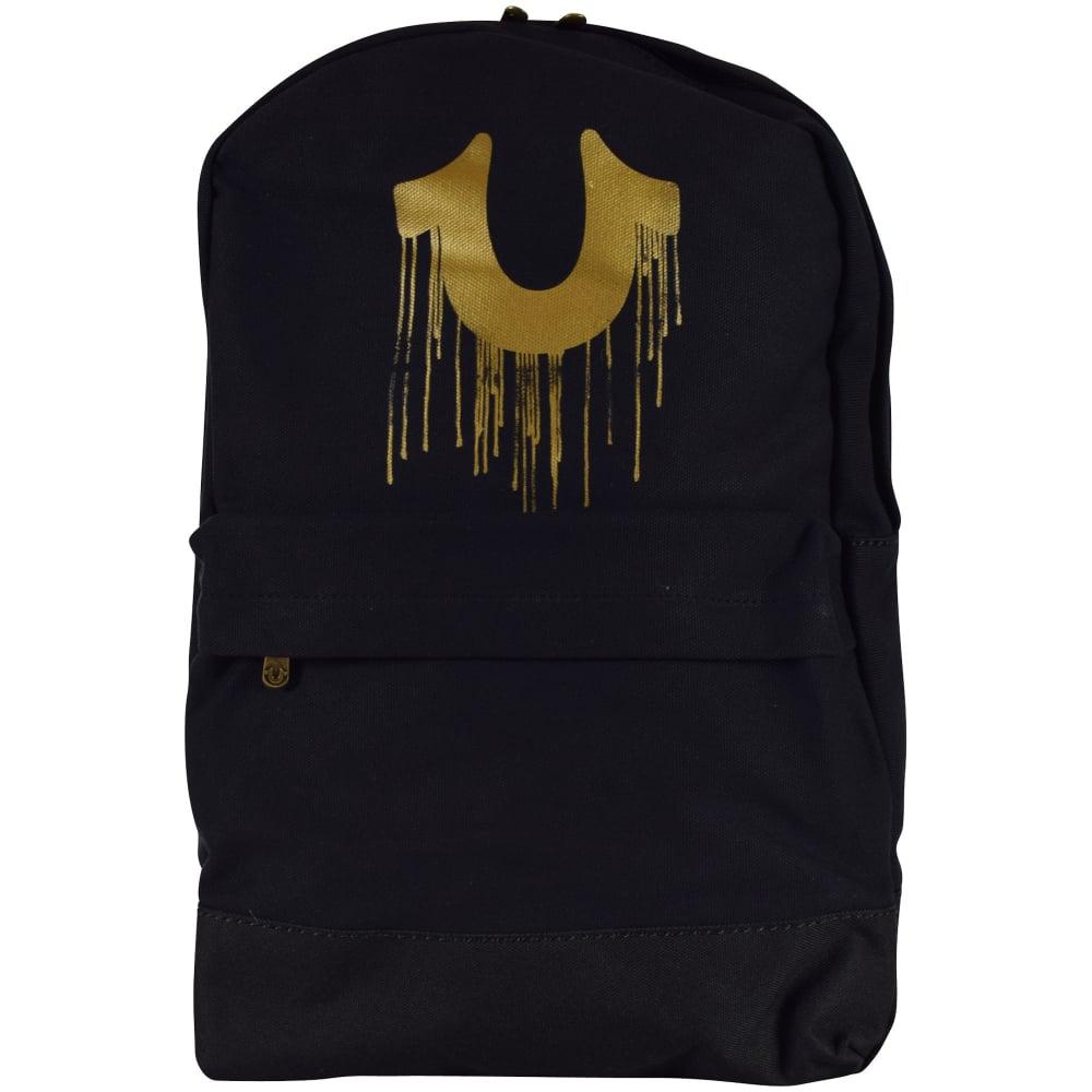 true religion backpack black and gold